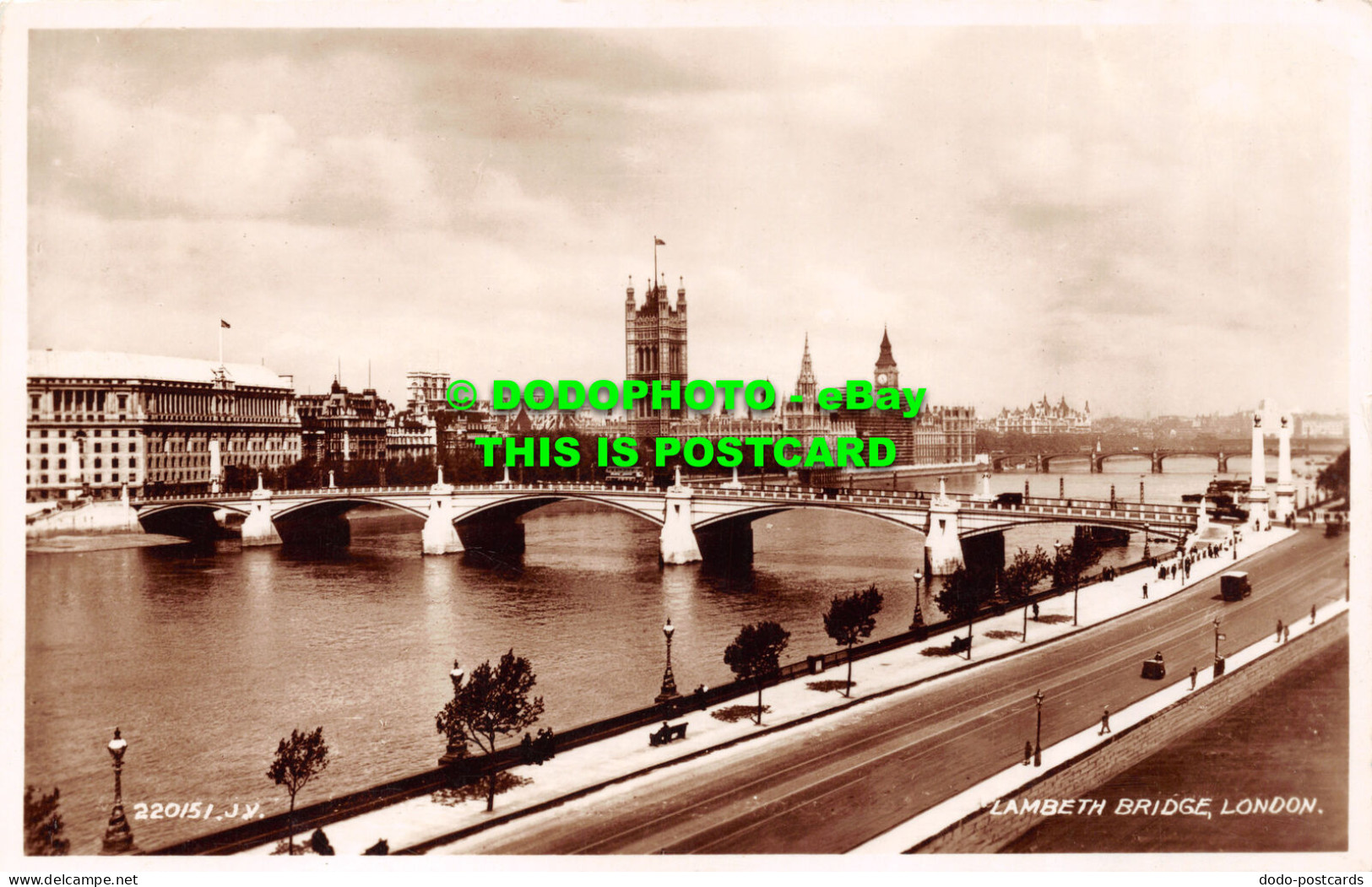 R504802 London. Lambeth Bridge. Valentine. RP - Sonstige & Ohne Zuordnung