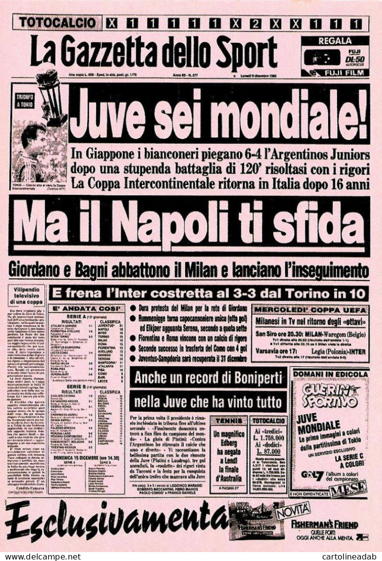 [MD9516] CPM - LA GAZZETTA DELLO SPORT LA GRANDE STORIA DELLA JUVENTUS - PROMOCARD 5722 - PERFETTA - Non Viaggiata - Fútbol