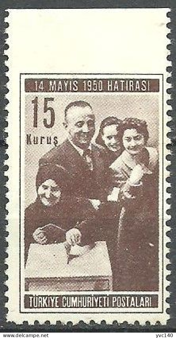 Turkey; 1950 General Elections 15 K. ERROR "Imperf. Edge" - Ungebraucht