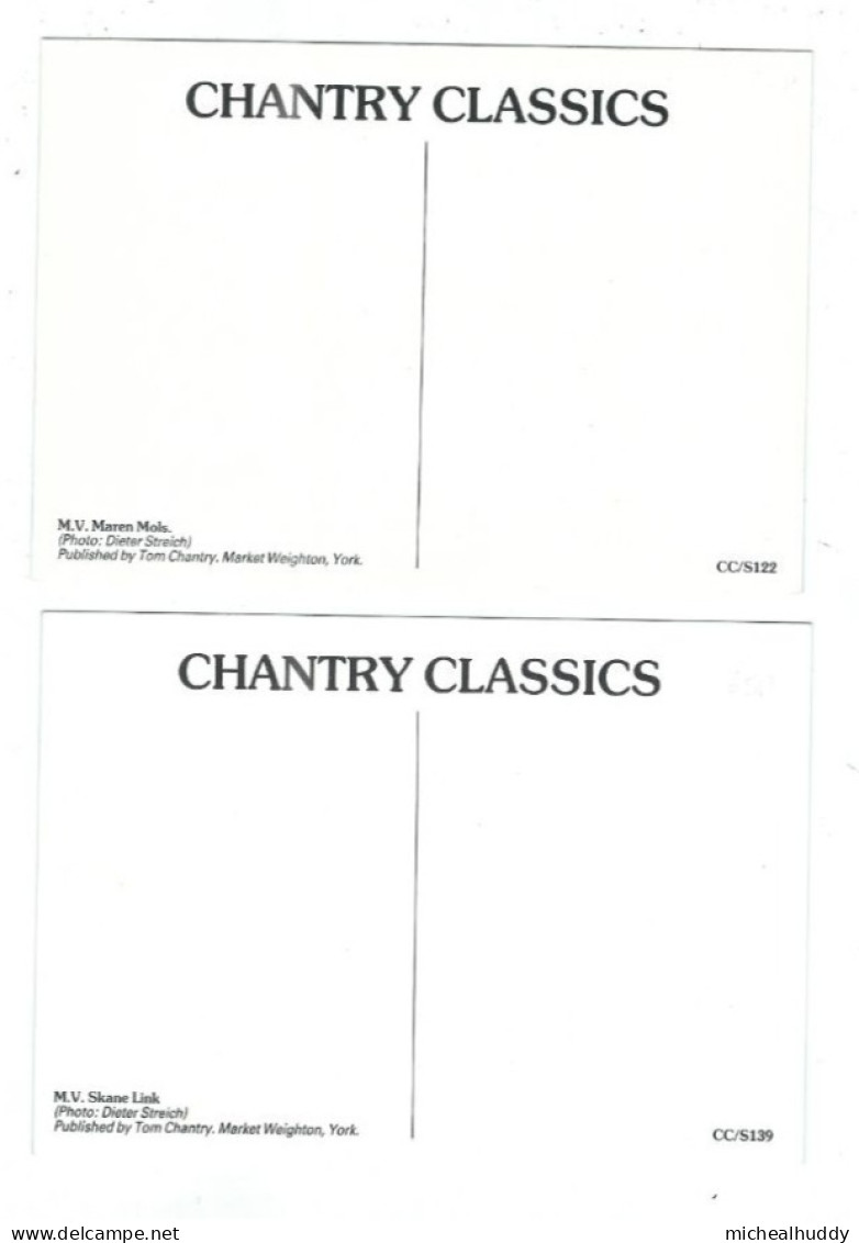 2 POSTCARDS EUROPEAN  FERRIES PUBLISHED BY CHANTRY CLASSICS - Traghetti