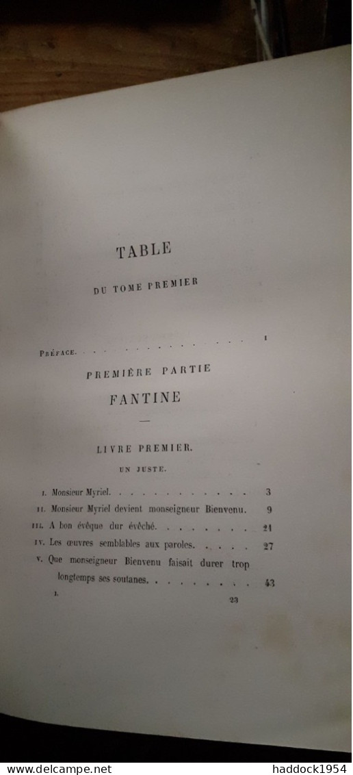 Les Misérables En 5 Tomes Pour Les 10 Volumes VICTOR HUGO Pagnerre 1862 - Sonstige & Ohne Zuordnung