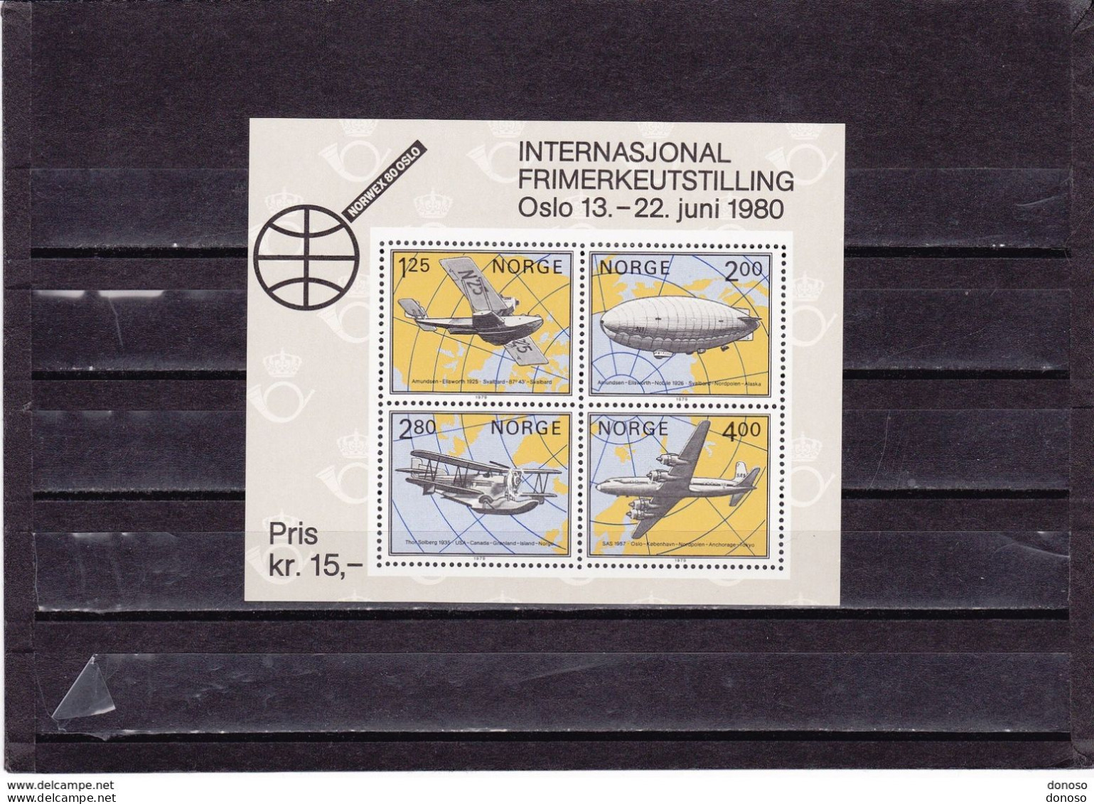 NORVEGE  1979 AVIONS, DIRIGEABLE  Yvert BF 3, Michel Block 2 NEUF** MNH Cote 8,50 Euros - Ungebraucht