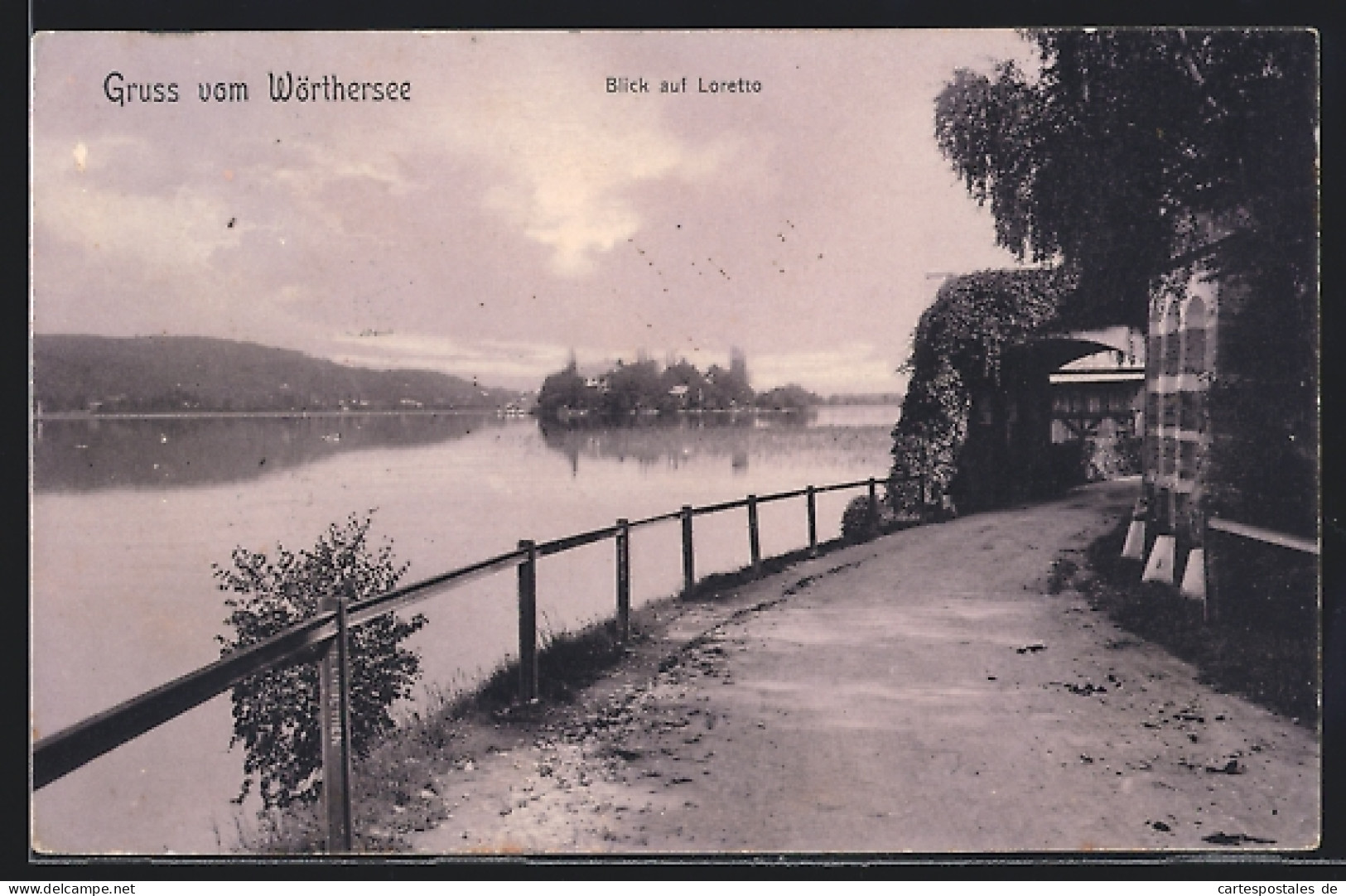 AK Loretto, Blick über Den Wörthersee Zum Ort  - Altri & Non Classificati