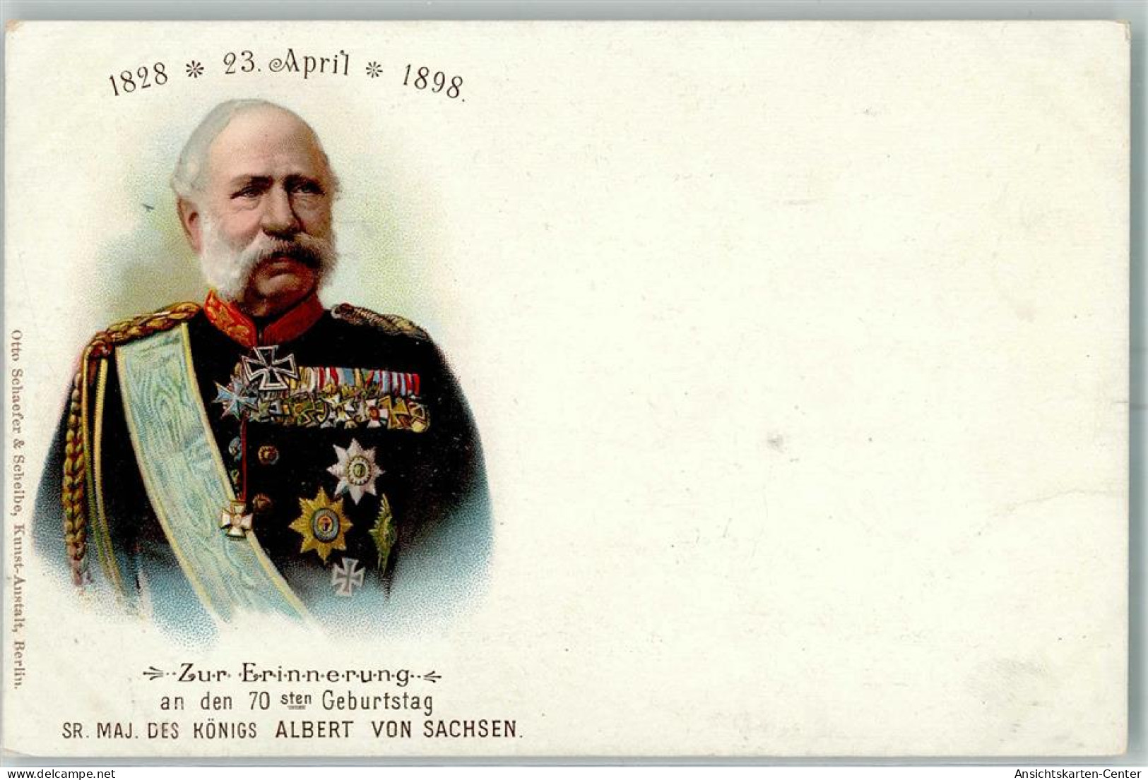 52237905 - 70. Geburtstag Koenig Albert 1898 Orden  AK - Familias Reales