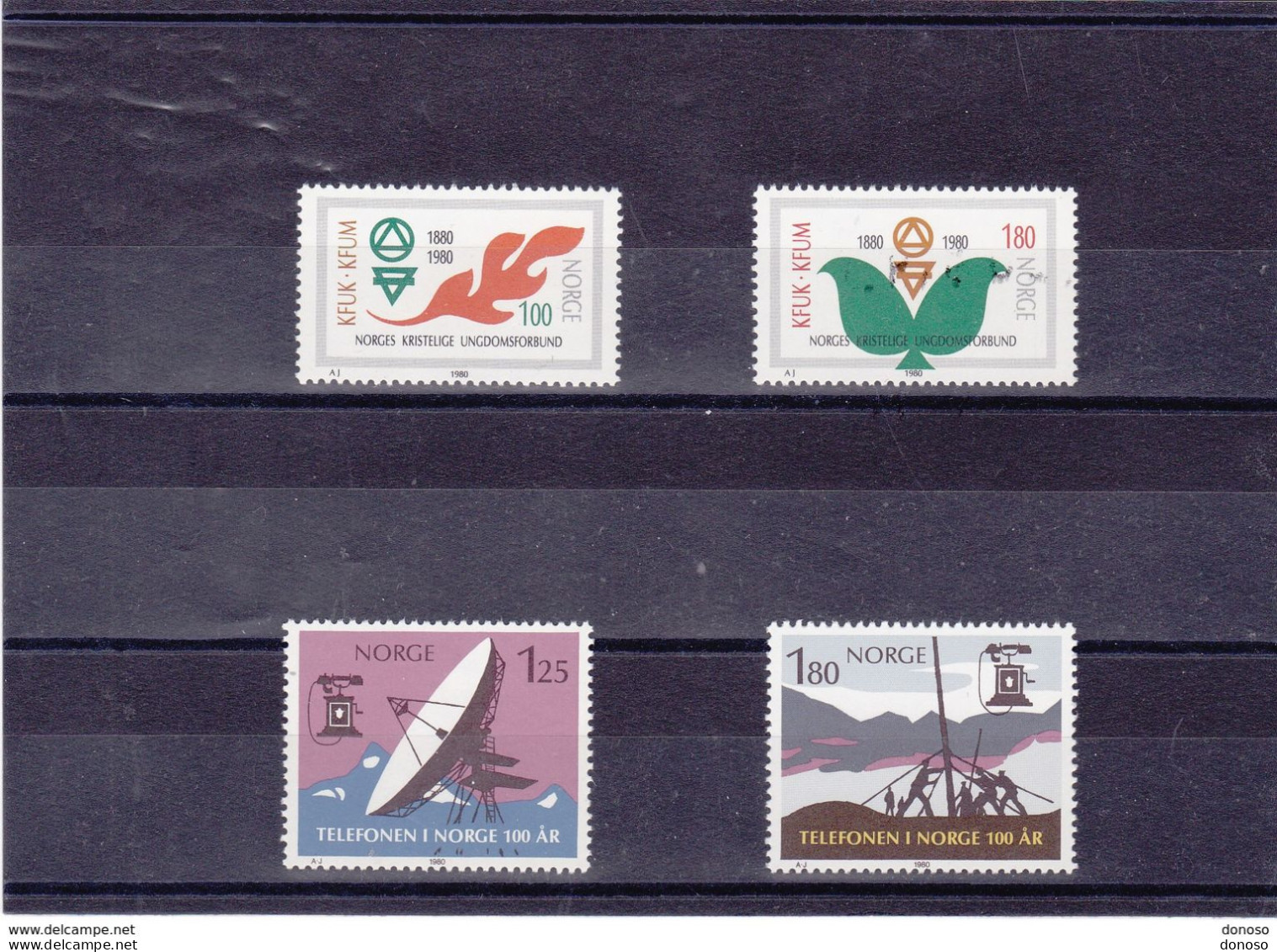 NORVEGE 1980 Yvert  765-766 + 771-772 NEUF** MNH - Unused Stamps
