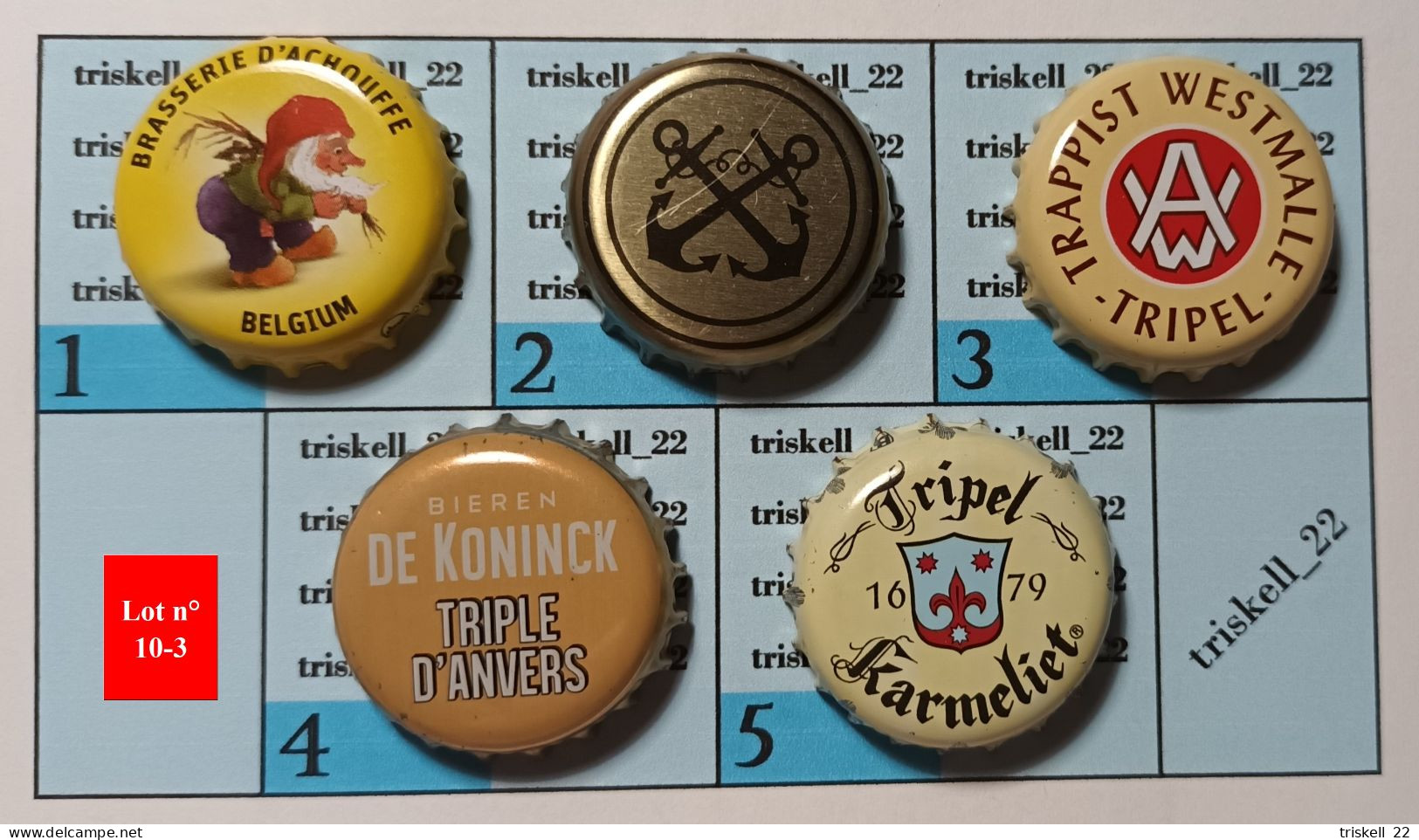 5 Capsules De Bière   Lot N° 10-3 - Bier