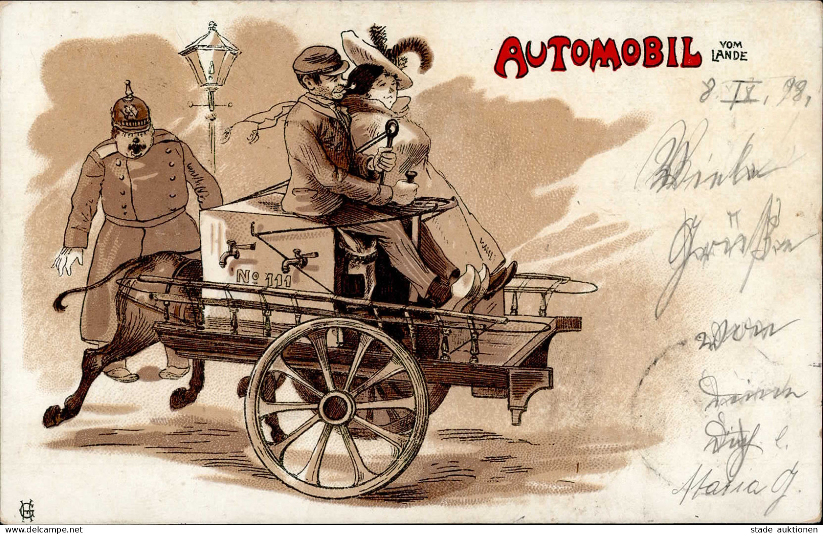 Auto Automobil Vom Lande 1898 I-II - Sonstige & Ohne Zuordnung