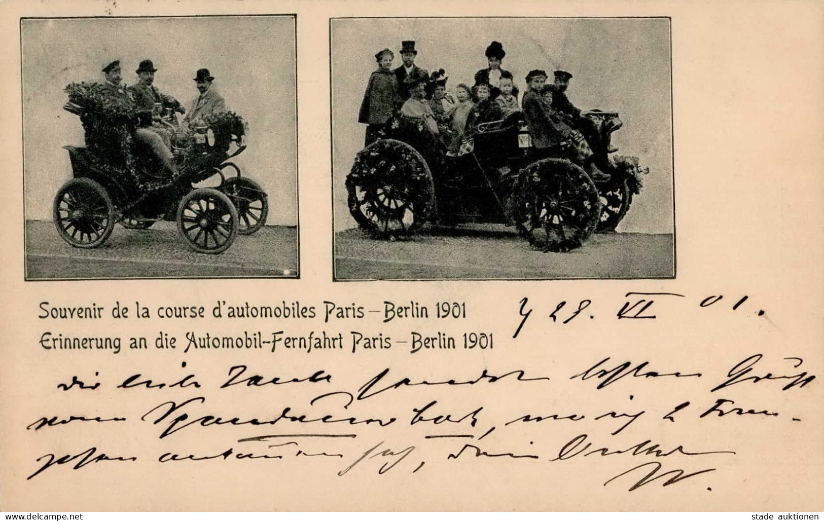 Auto Automobil-Fernfahrt Paris-Berlin 1901 I-II - Sonstige & Ohne Zuordnung