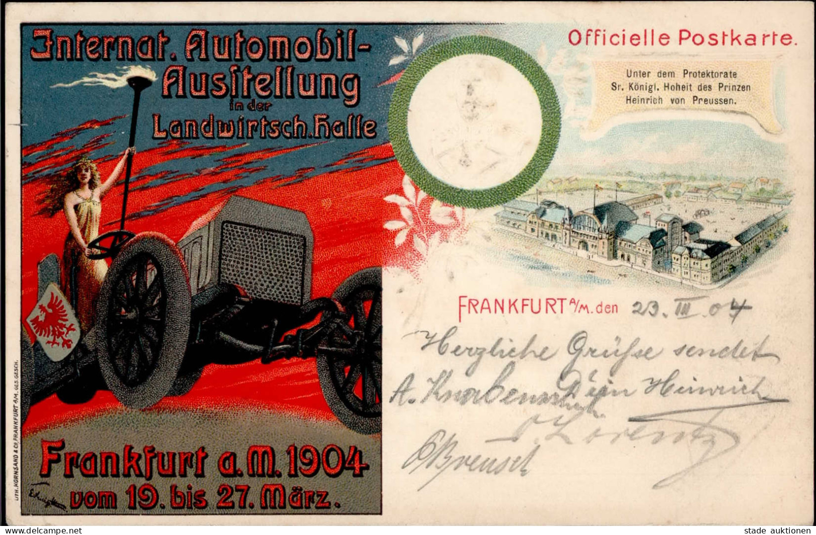 Automobilausstellung Frankfurt 1904 Mit So-Stempel I-II (Eckbug) - Other & Unclassified