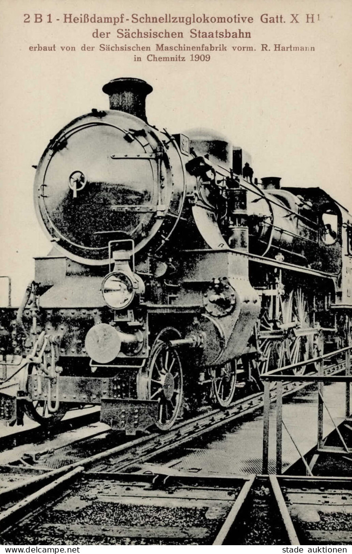 Eisenbahn 2B 1 Heißdampf-Schnellzuglokomotive Gatt. X H Der Sächsischen Staatsbahn Erbaut 1909 I-II Chemin De Fer - Treinen