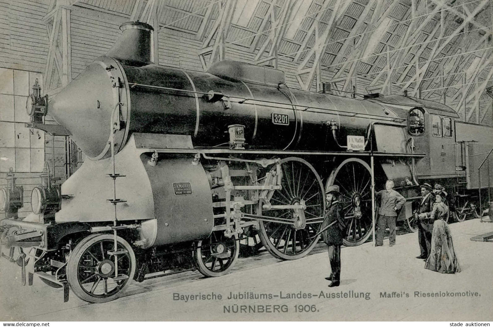 Eisenbahn Nürnberg Riesenlokomotive Bayrische Jubiläums-Landes-Ausstellung 1906 I-II Expo Chemin De Fer - Treinen