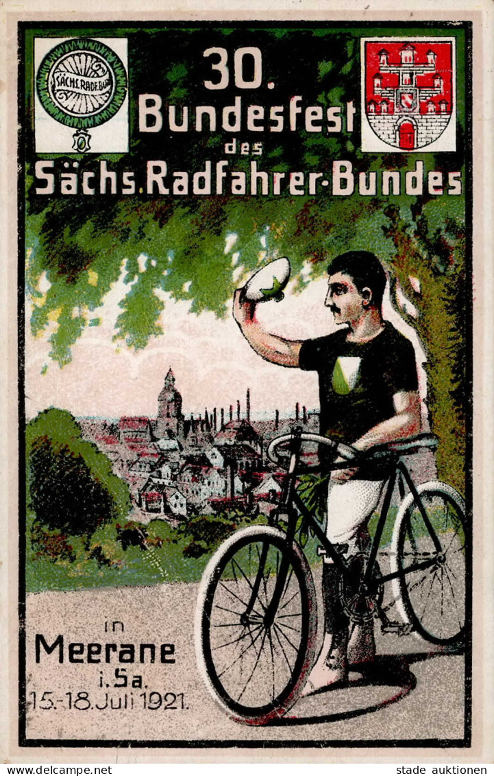 Fahrrad Meerane 30. Bundesfest Des Sächs. Radfahrer-Bundes 1921 II (Stauchung) Cycles - Other & Unclassified
