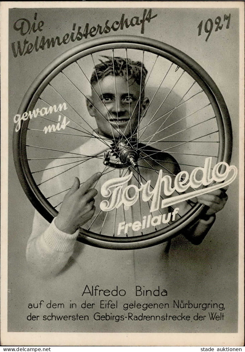 Fahrrad Nürnburgring Eifel Weltmeister Binda, Alfredo Gewann Mit Tordedo Freilauf 1927I-II Cycles - Autres & Non Classés