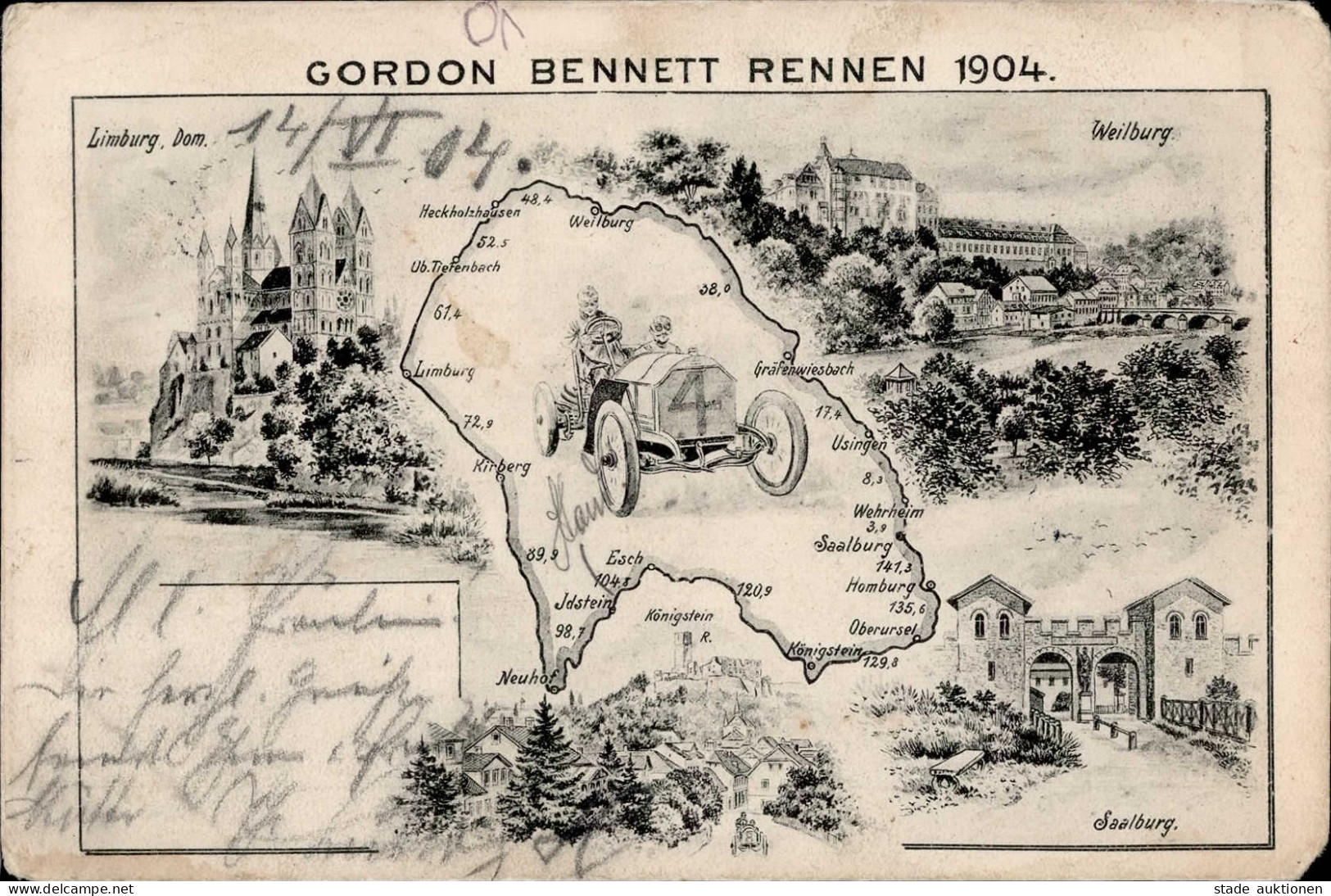 Verkehr Saalburg Gordon Bennett Rennen 1904 II (Ecken Abgestossen, Fleckig) - Sonstige & Ohne Zuordnung