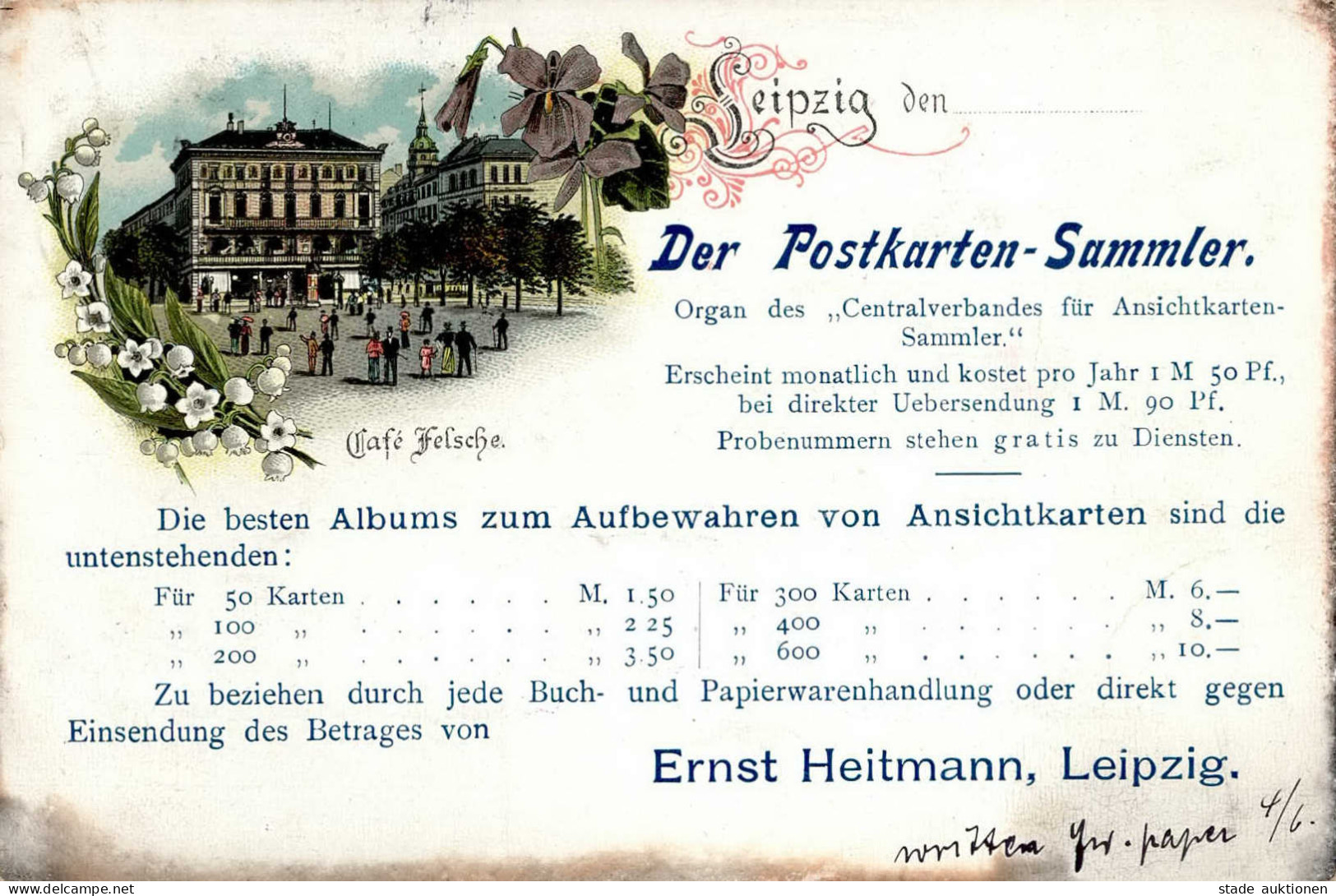 AK-Geschichte Leipzig Der Postkarten-Sammler Organ Des Centralverbandes Für Ansichtskartensammler 1896 I-II (Ecken Besto - Other & Unclassified