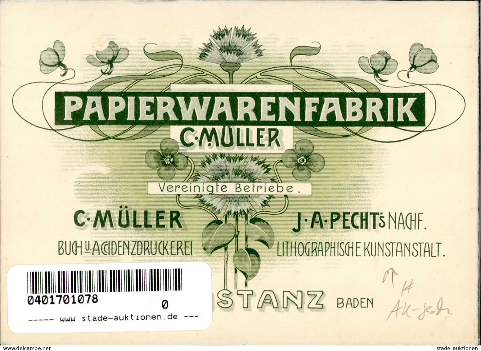 AK-Geschichte Werbung Pecht J.A. Lithograph. Kunstanstalt Müller, C. Papierwarenfabrik Klapp-Karte I-II (keine AK-Eintei - Other & Unclassified