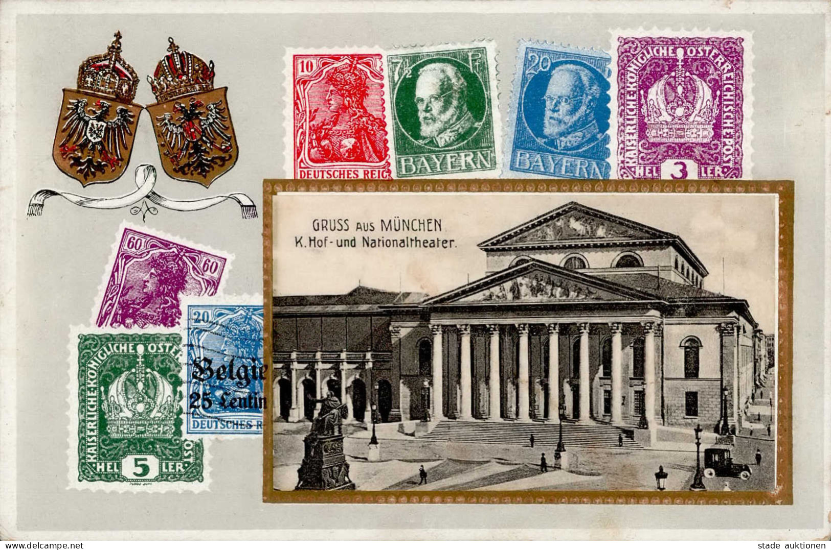 Briefmarken München Nationaltheater I-II - Sonstige & Ohne Zuordnung