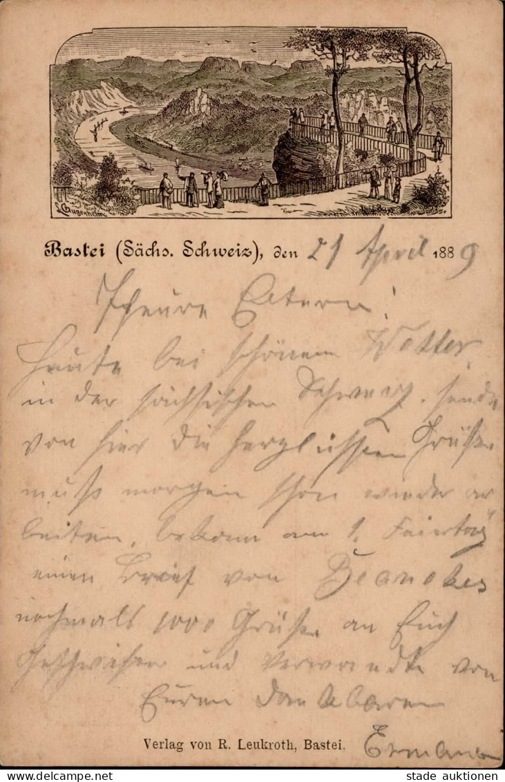Vorläufer 1889 DR Ganzsache Sächsische Schweiz Bastei I-II - Storia