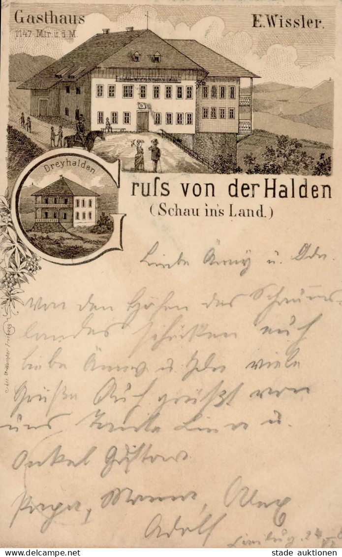 Vorläufer 1889 Oberried Gasthaus Halde Von E. Wissler II- (eine Kante Beschnitten) - Storia