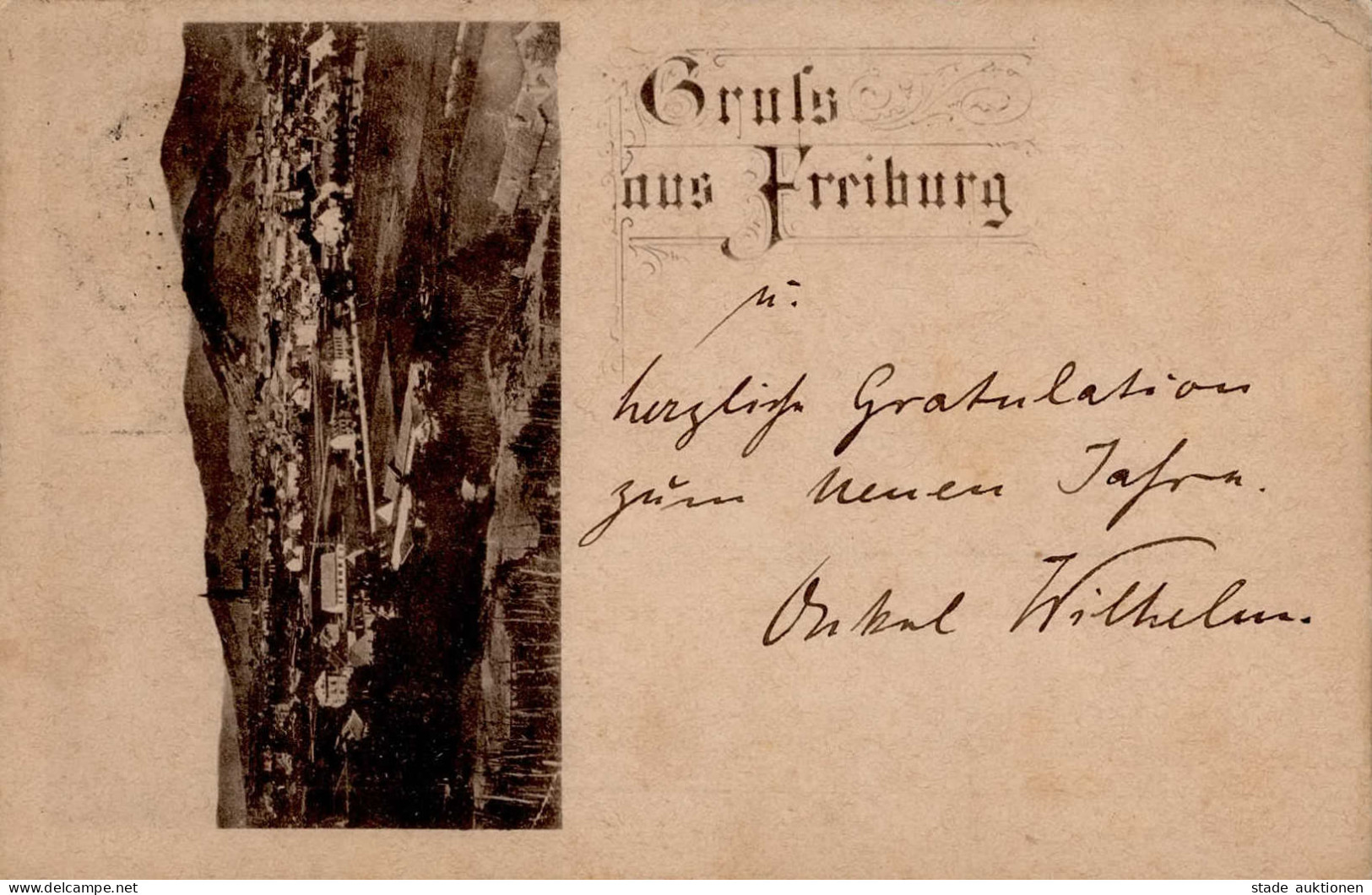 Vorläufer 1887 Freiburg Im Breisgau 30.12.1887 Nach Aurich I-II (kleiner Eckbug) - Histoire