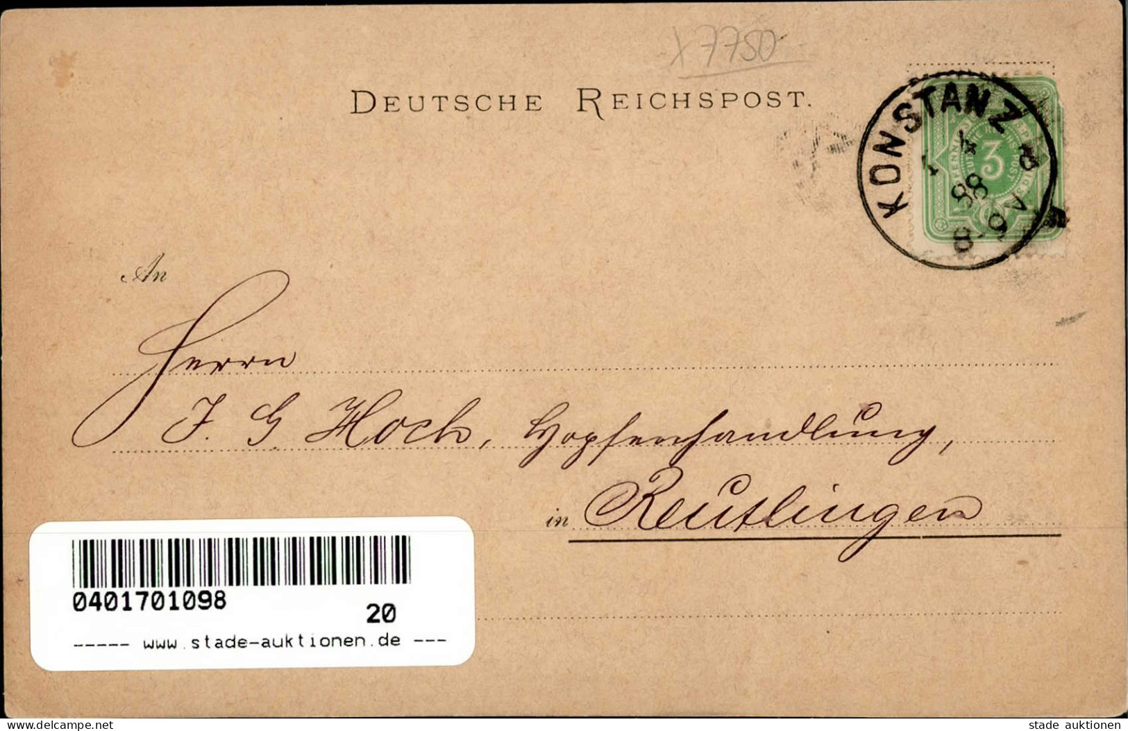 Vorläufer 1888 Konstanz Strohmeyer U. Co. Werbekarte I-II - History