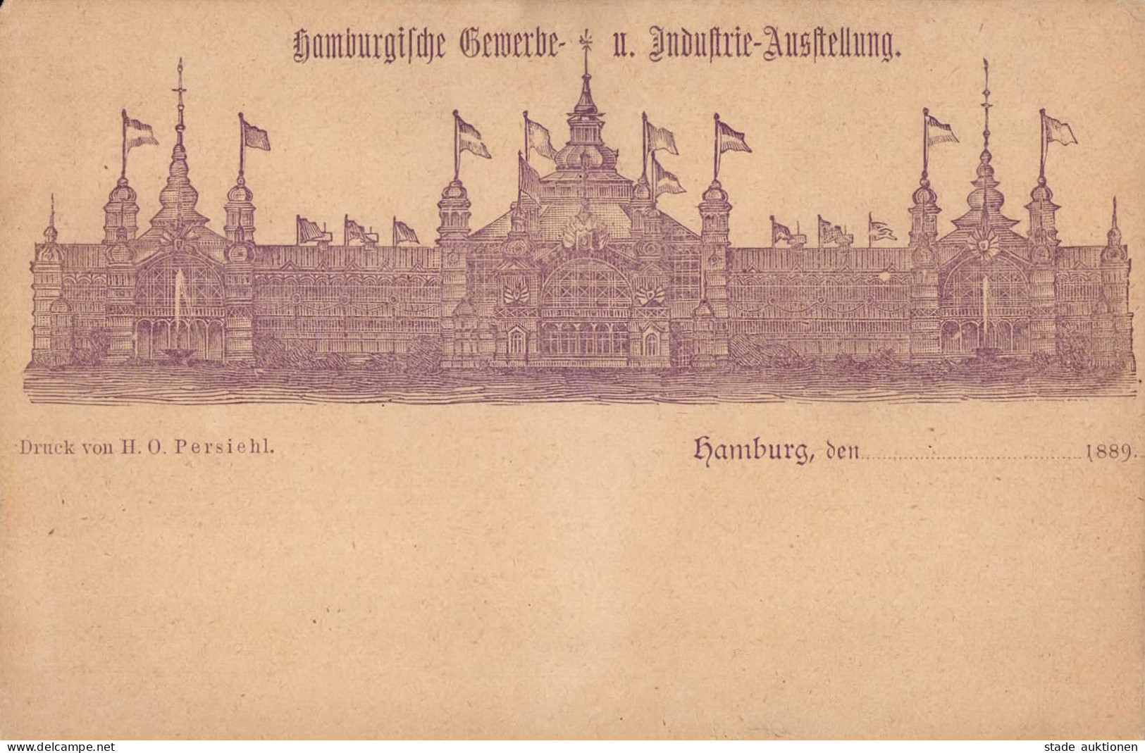 Vorläufer 1889 Hamburg Gewerbe- Und Industrieausstellung II (kl. Einriss, Kl. Eckfehler) - Geschiedenis
