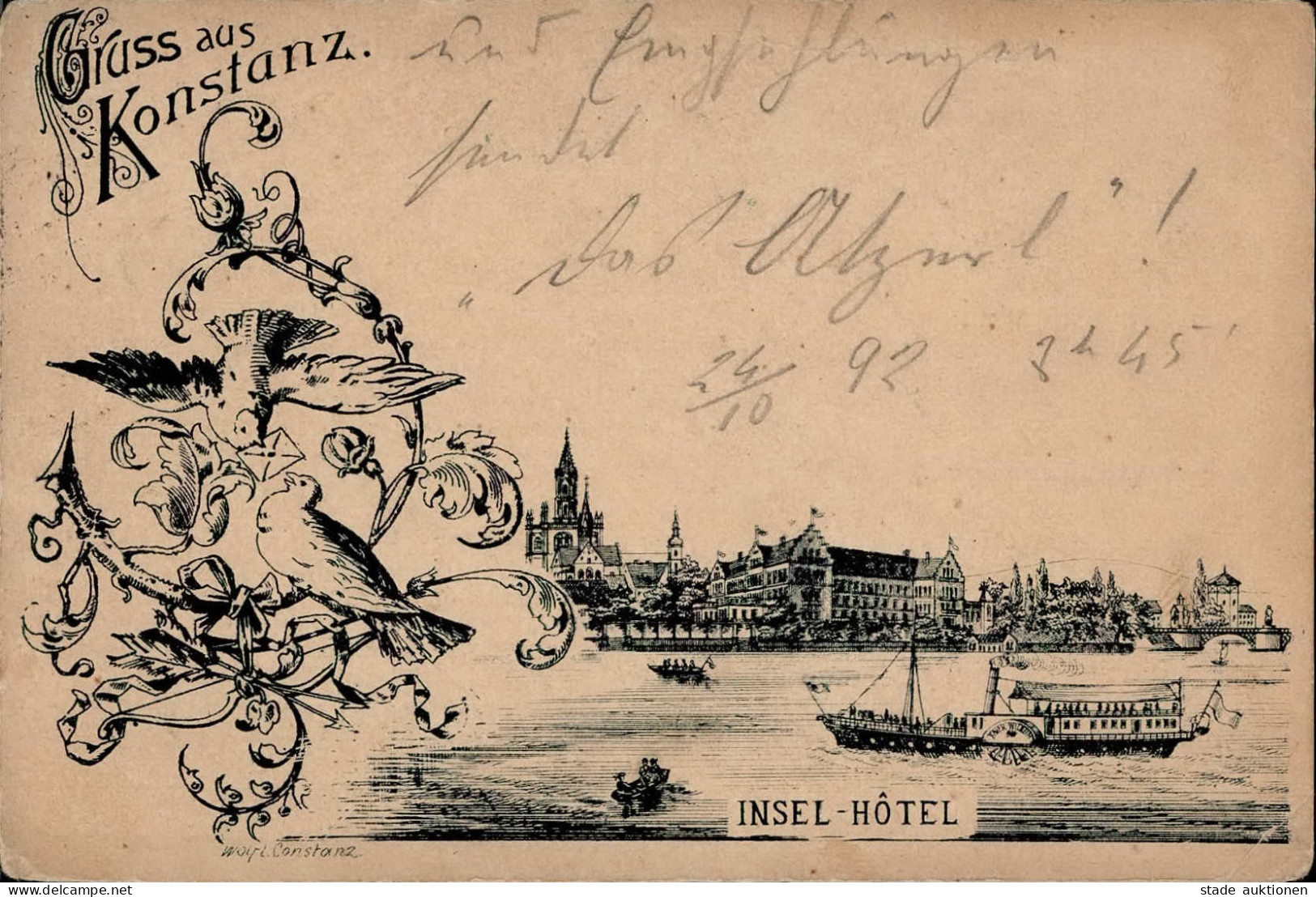 Vorläufer 1893 Konstanz Insel-Hotel I-II (Stauchung) - Geschiedenis