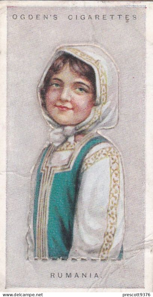 38 Rumania - Children Of All Nations 1924  - Ogdens  Cigarette Card - Original, Antique, Push Out - Ogden's