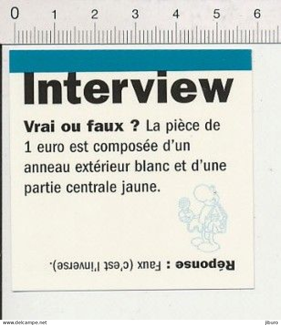 2 Vues Petite Fiche Question-Réponse Humour Numismatique Pièce De 1 Un Euro + Mario Héros De Jeu Vidéo IM 51-FL - Autres & Non Classés