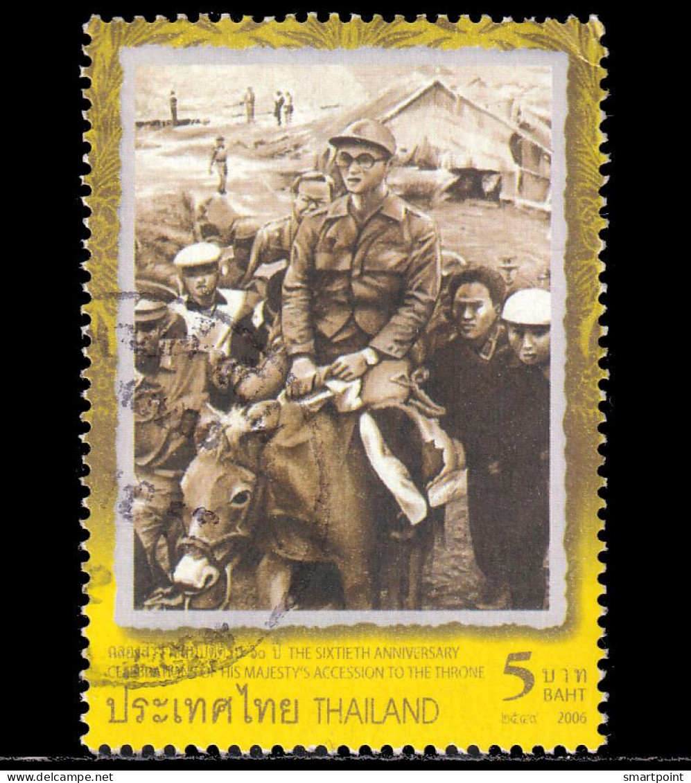 Thailand Stamp 2006 60th Anniversary Celebration Of His Majesty's Accession To The Throne (3rd Series) 5 Baht - Used - Tailandia