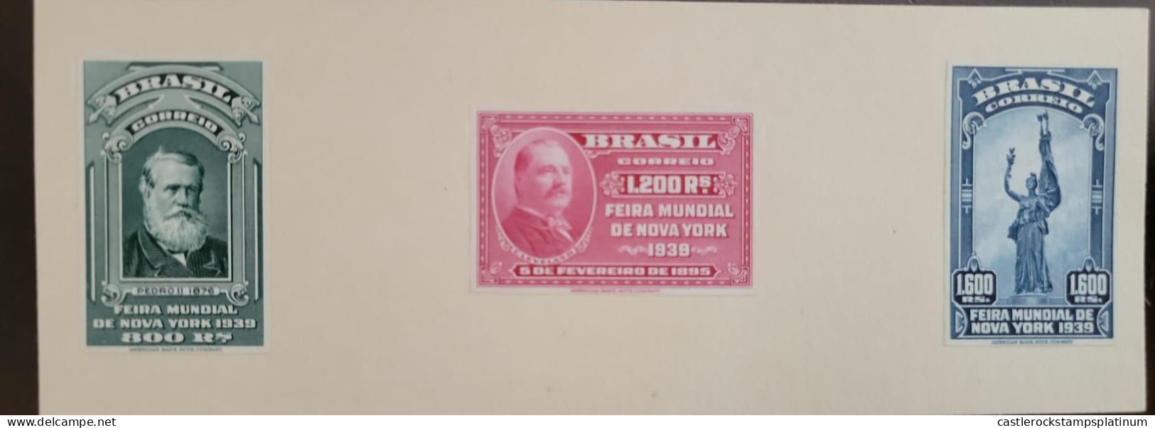 O) 1930 BRAZIL, PROOF AMERICAN BANK NOTE, EMPEROR  PEDRO II, GTOVER CLEVELAND, STATUE OF FRIENDSHIP - GIVEN BY US, NEW Y - Ecuador