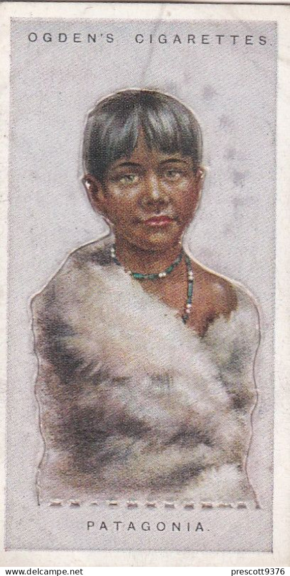 34 Patagonia - Children Of All Nations 1924  - Ogdens  Cigarette Card - Original, Antique, Push Out - Ogden's