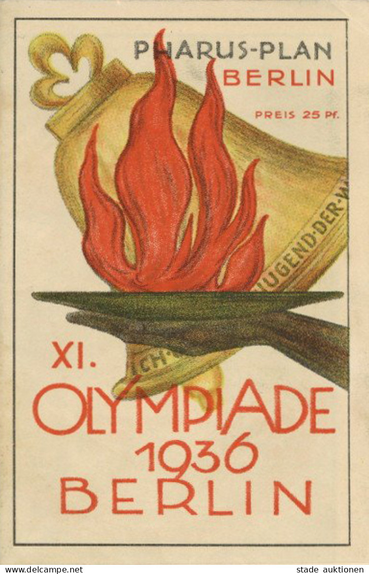 Olympiade 1936 Berlin Pharus-Plan 30x60 Cm I-II - Olympic Games