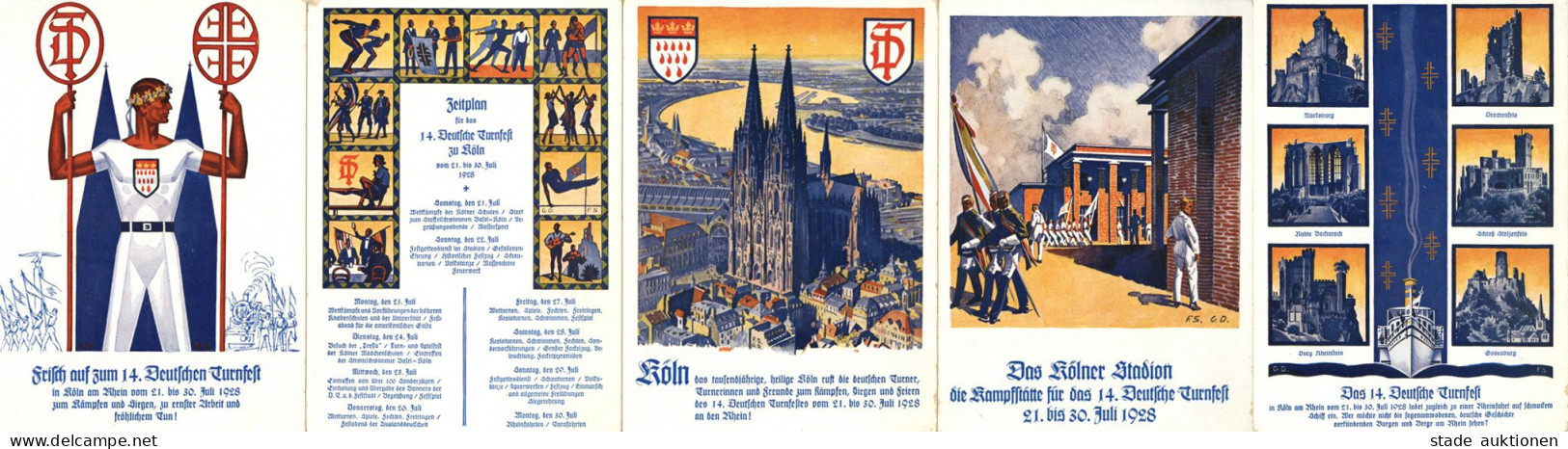 Köln 14. Deutsches Turnfest 1928 Lot Mit 5 Ansichtskarten - Altri & Non Classificati