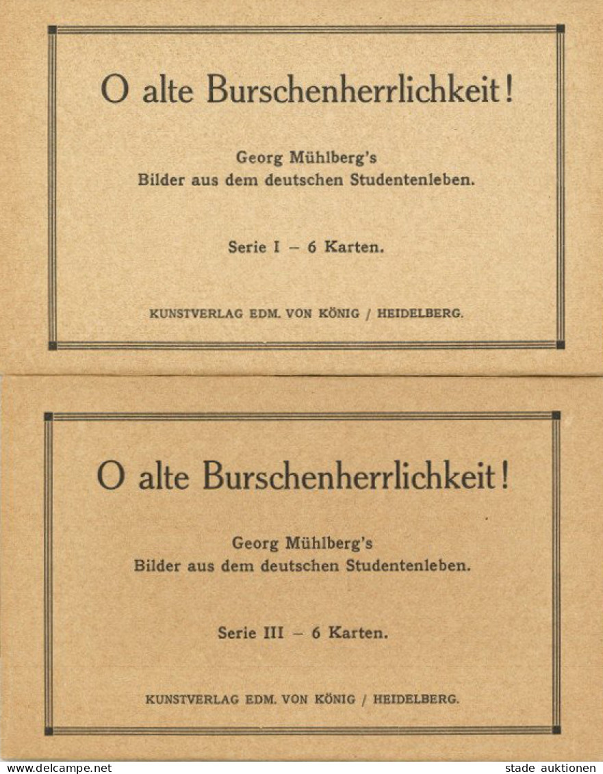 Studentika Mühlberg, Georg Lot Mit 7 Serien Mit Jeweils 6 Künstlerkarten (gesamt 42 Karten) Alle Mit Original-Umschlag - Schulen