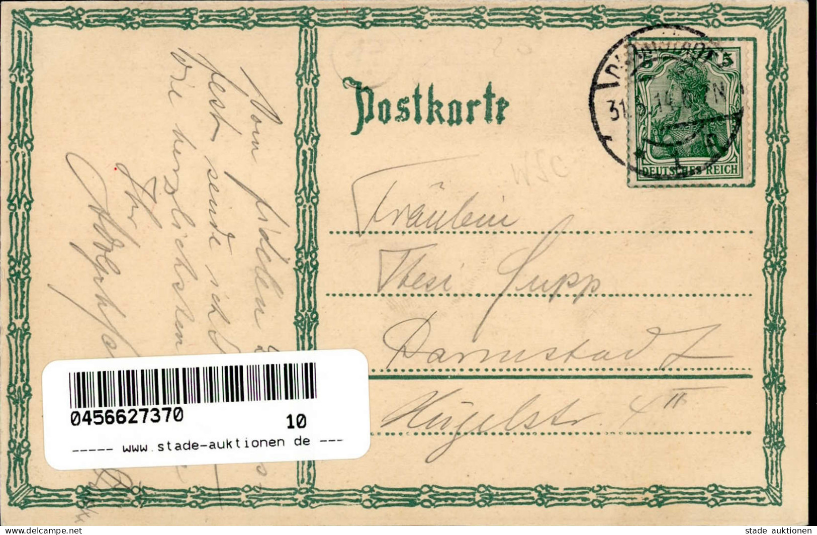 Studentika DARMSTADT - Sign.Künstlerkarte 25jähr. Jubiläum 1914 I - Ecoles