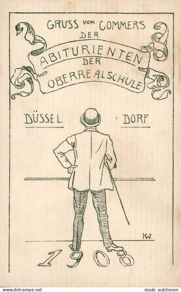 Studentika Düsseldorf Abiturienten Commers Der Oberrealschule 1908 I-II - Schulen
