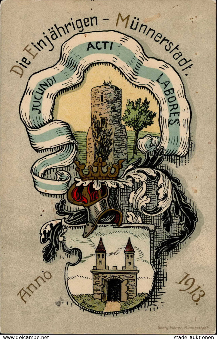 Studentika Münnerstadt Die Einjährigen 1913 I-II - Schools