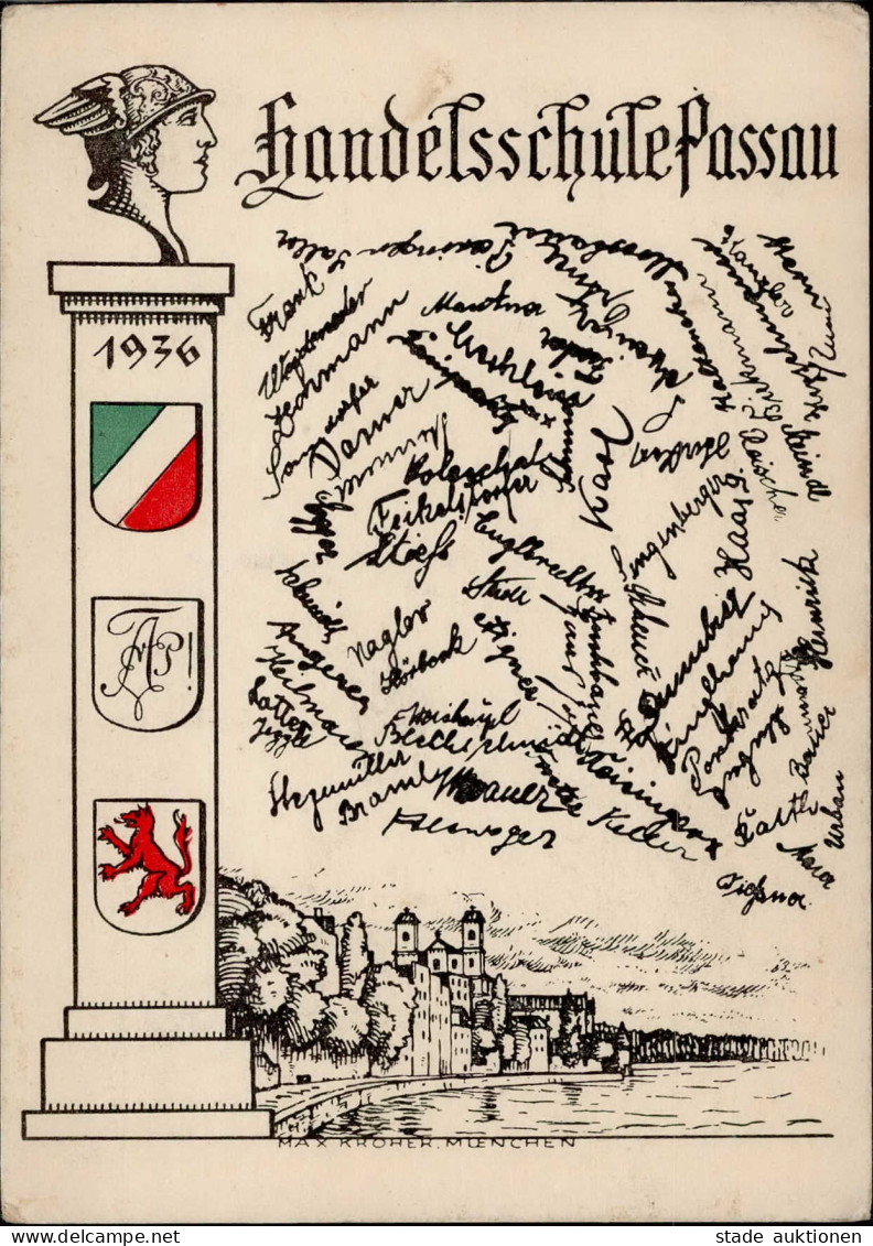 Studentika Passau Absolvia Handelsschule 1936 I-II - Ecoles