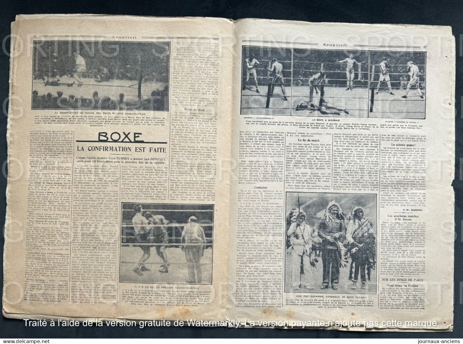 1927 Rare Revue Sportive " SPORTING " CYCLISME - COURSE DE GAILLON - FOOTBALL LEVALLOIS - RUGBY - ATHLÉTISME - BOXE