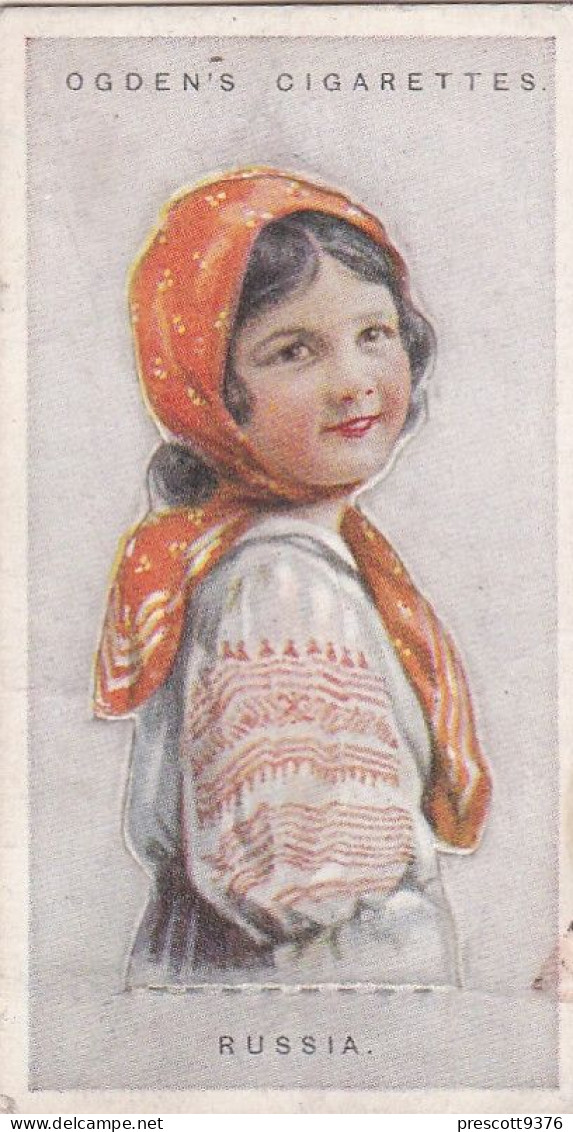 39 Russia - Children Of All Nations 1924  - Ogdens  Cigarette Card - Original, Antique, Push Out - Ogden's