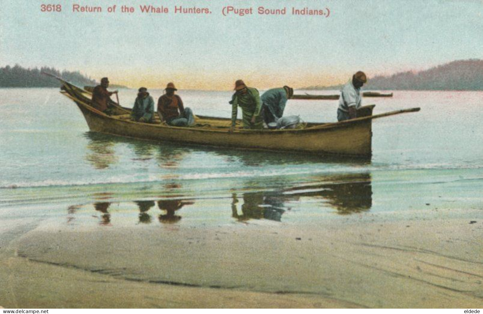 Puget Sound Indians Back From Whale Hunting . Chasse à La Baleine - Indianer