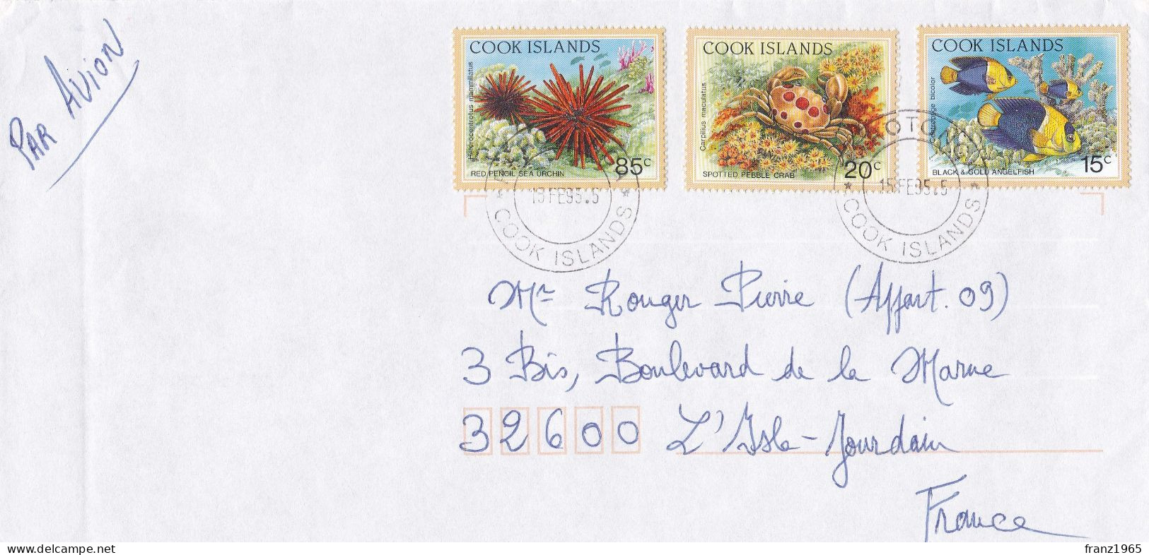 From Cook Islands To France - 1995 - Cookeilanden