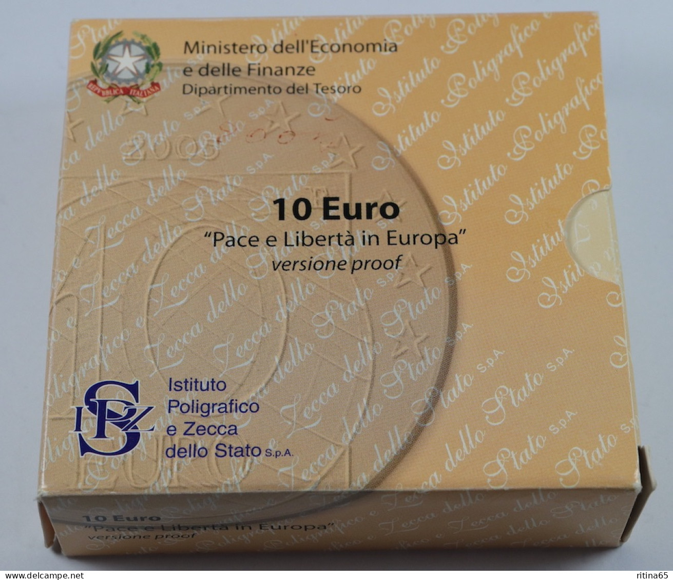 ITALIA 10 € ANNO 2005 PROOF PACE E LIBERTA’ IN EUROPA SET ZECCA - Italia