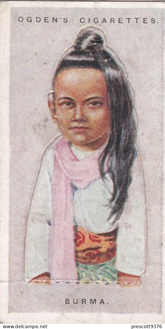 10 Burma - Children Of All Nations 1924  - Ogdens  Cigarette Card - Original, Antique, Push Out - Ogden's