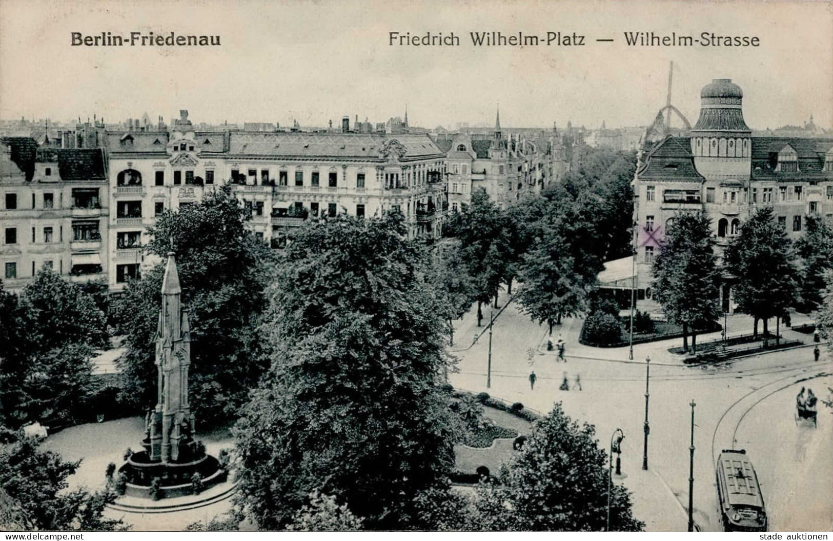 Berlin Friedenau (1000) Wilhelm Strasse Straßenbahn I-II (Marke Entfernt) - Plötzensee