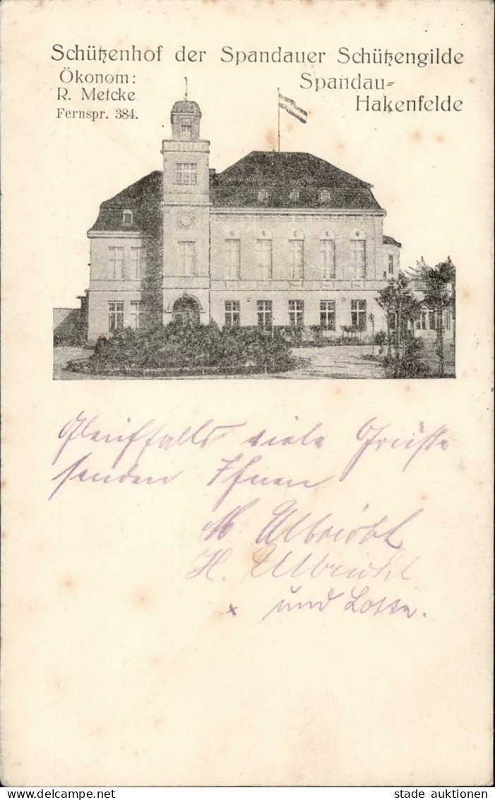 Berlin Hakenfelde (1000) Schützenhaus Der Spandauer Schützengilde 1916 II (Stauchung) - Plötzensee