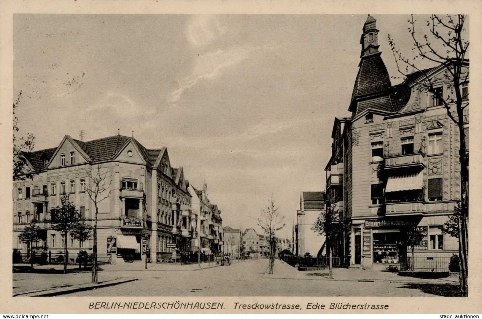 Berlin Niederschönhausen (1000) Tresckowstrasse Blücherstrasse Eisenwarenhandlung 1919 II (leichte Stauchung) - Plötzensee