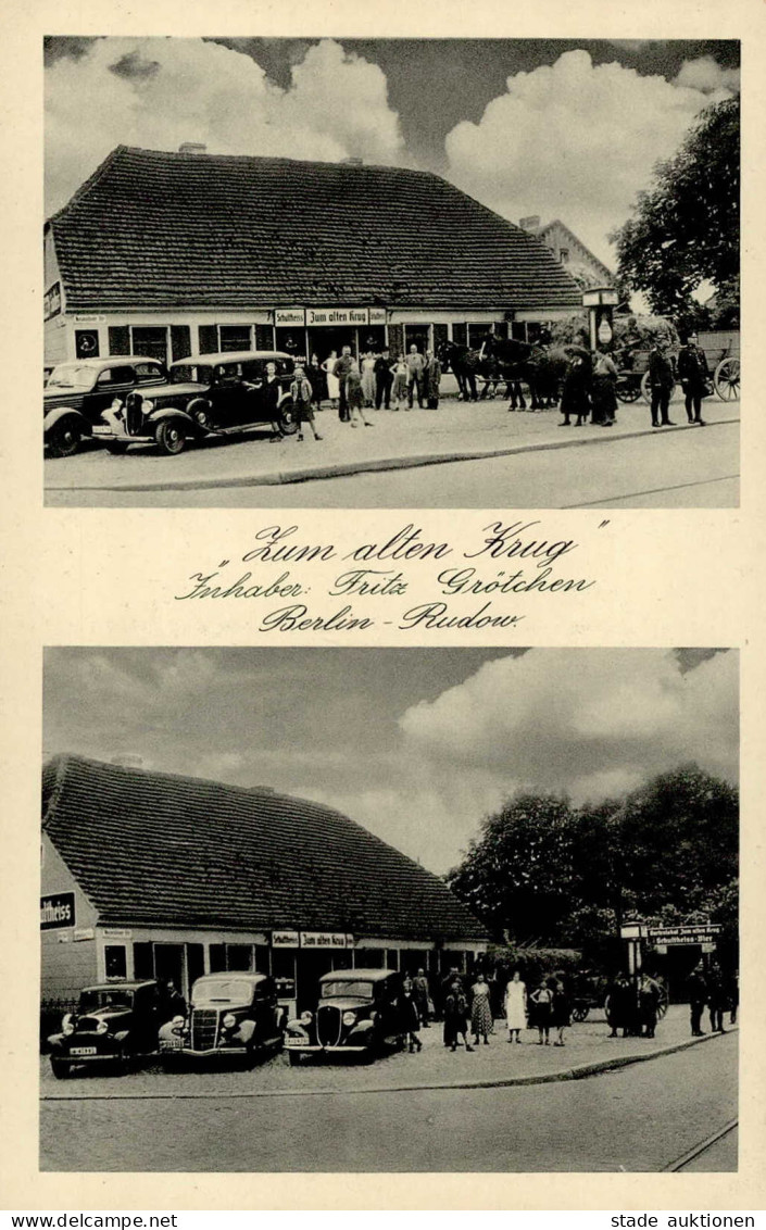 Berlin Rudow (1000) Gasthaus Zum Alten Krug Neuköllner Strasse Auto Tankstelle I- - Plötzensee