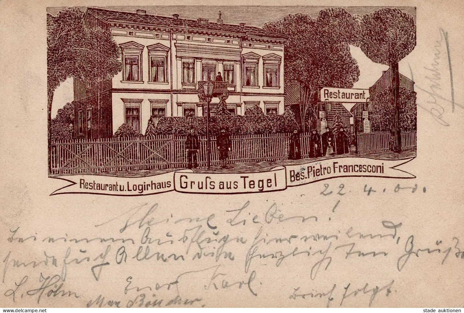 Berlin Tegel (1000) Gasthaus Francesconi 1900 II (Stauchung) - Plötzensee